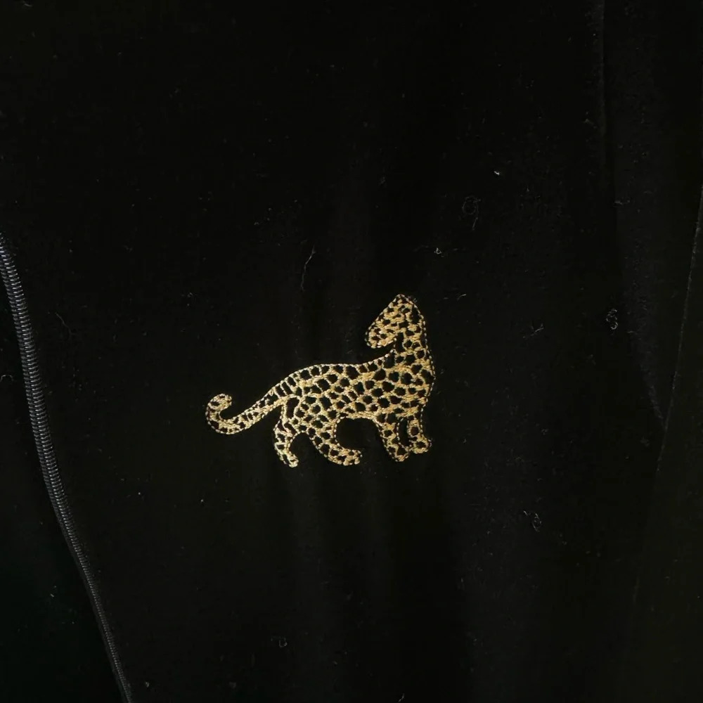 Vintage Amanda Stewart intimates animal print leopard cheetah house robe velour - Picture 2 of 15